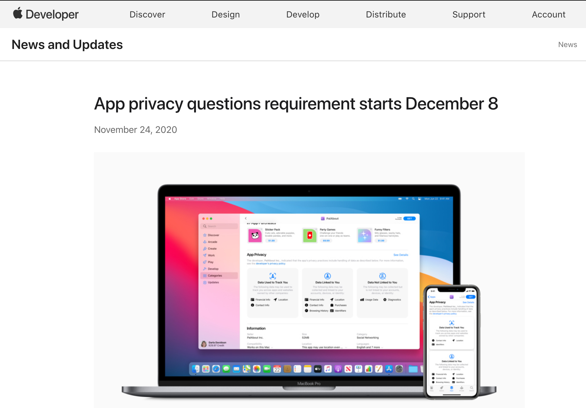 App privacy questions requirement starts December 8